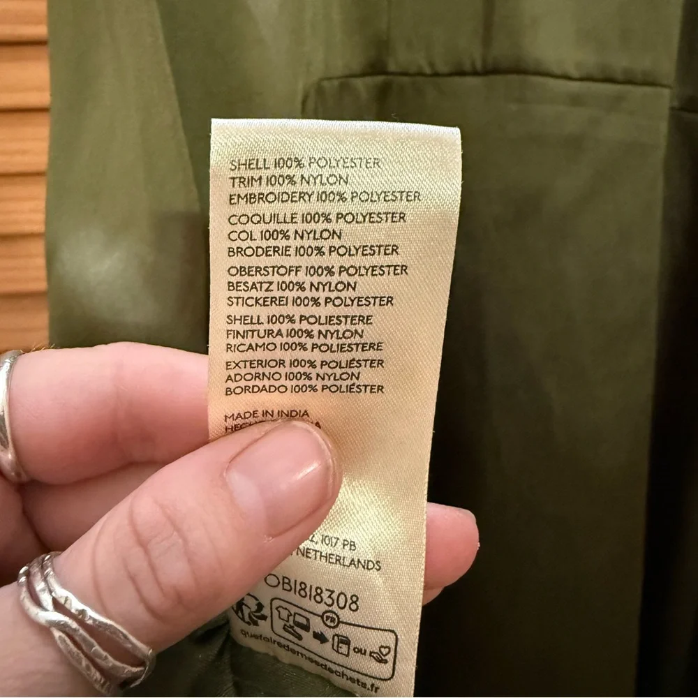 Free People Green V neck dress size medium - Picture 7 of 7